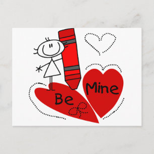 Stick Girl Be Mine Valentijn Feestdagenkaart