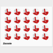 Stick Girl Be Mine Valentijn Ronde Sticker (Vel)