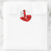Stick Girl Be Mine Valentijn Ronde Sticker (Tas)