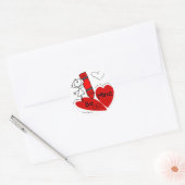 Stick Girl Be Mine Valentijn Ronde Sticker (Envelop)
