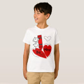 Stick Girl Be Mine Valentijn T-shirt (Voorkant volledig)