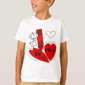 Stick Girl Be Mine Valentijn T-shirt (Voorkant)