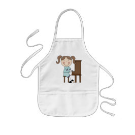 Stick Girl die Piano afspeelt Kinder Schort