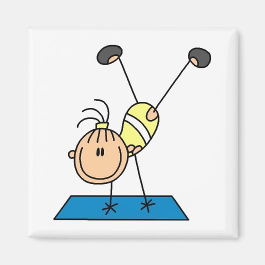 Stick Girl Doing Flips Tshirts en geschenken Magneet (Voorkant)