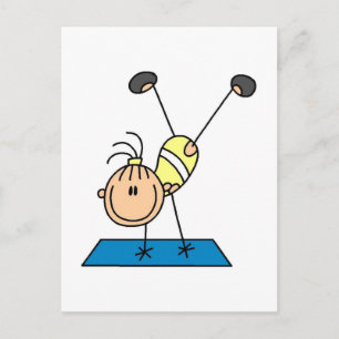 Stick Girl Doing Flips Tshirts en Gifts Briefkaart