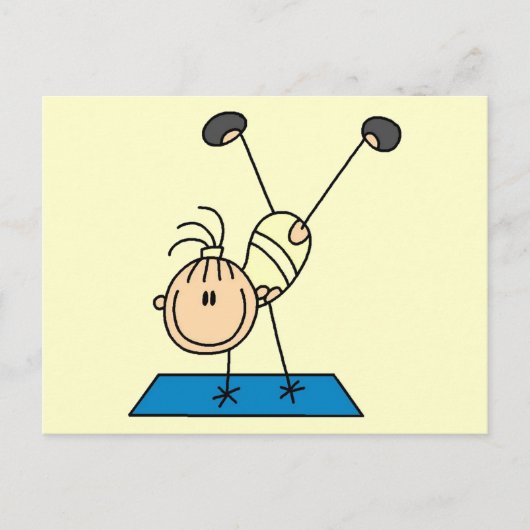 Stick Girl Doing Flips Tshirts en Gifts Briefkaart (Voorkant)
