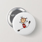 Stick Girl Gymnast Button (Voorkant /achterkant)