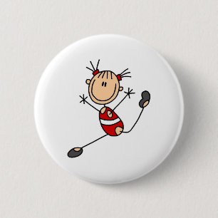 Stick Girl Gymnast Button