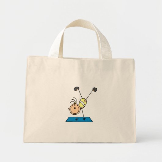 Stick Girl Gymnast Doing Flips Bags Mini Tote Bag (Voorkant)
