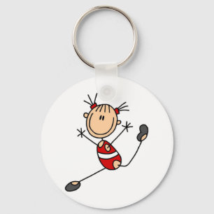 Stick Girl Gymnast Tshirts en Gifts Sleutelhanger