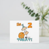 Stick Girl Ik ben 2 Vandaag Tshirts en geschenken Briefkaart (Staand voorkant)