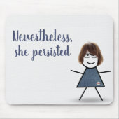 Stick Girl in Denim Dress met Quote Muismat (Voorkant)