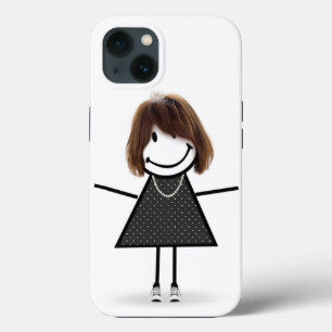 Stick Girl in Sneakers met haar Case-Mate iPhone Case