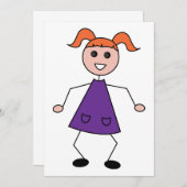 Stick Girl Kaart (Voorkant / Achterkant)