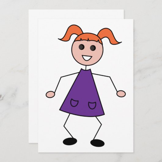 Stick Girl Kaart (Voorkant / Achterkant)