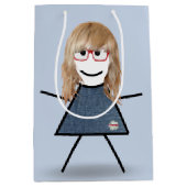 Stick Girl met Blond Hair Medium Cadeauzakje (Voorkant)