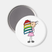 Stick Girl met Boeken Magneet (Voorkant / Achterkant)
