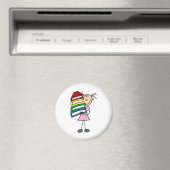 Stick Girl met Boeken Magneet (Insitu (Vaatwasser))