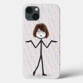Stick Girl met bril op pooldots Case-Mate iPhone Case (Achterkant)