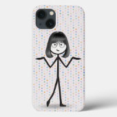 Stick Girl met bril op pooldots Case-Mate iPhone Case (Achterkant)