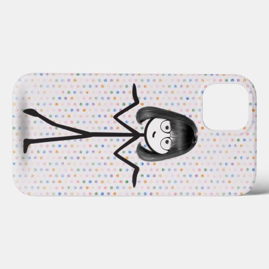 Stick Girl met bril op pooldots Case-Mate iPhone Case (Achterkant (horizontaal))