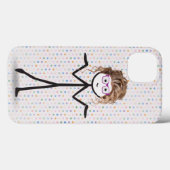 Stick Girl met bril op pooldots Case-Mate iPhone Case (Achterkant (horizontaal))