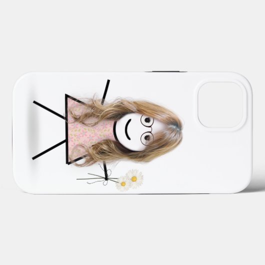 Stick Girl met Daisies Case-Mate iPhone Case (Achterkant (horizontaal))