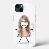 Stick Girl met Daisies Case-Mate iPhone Case (Achterkant)