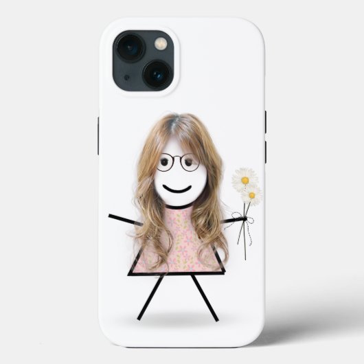 Stick Girl met Daisies Case-Mate iPhone Case (Achterkant)