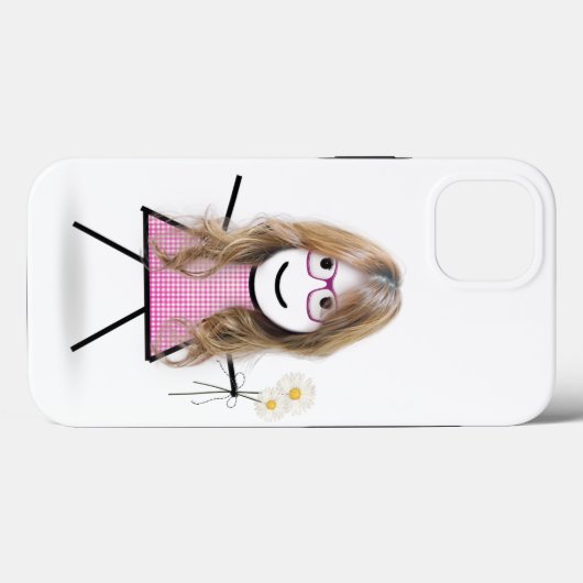 Stick Girl met Daisies Case-Mate iPhone Case (Achterkant (horizontaal))