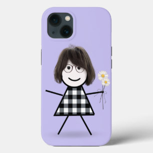 Stick Girl met Daisies Case-Mate iPhone Case