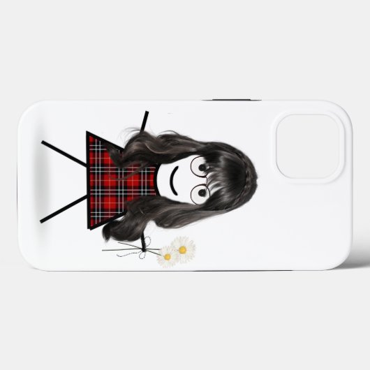 Stick Girl met Daisies Case-Mate iPhone Case (Achterkant (horizontaal))