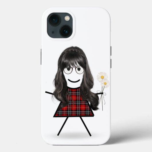 Stick Girl met Daisies Case-Mate iPhone Case (Achterkant)