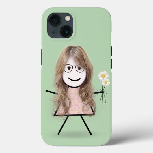Stick Girl met Daisies Case-Mate iPhone Case (Achterkant)