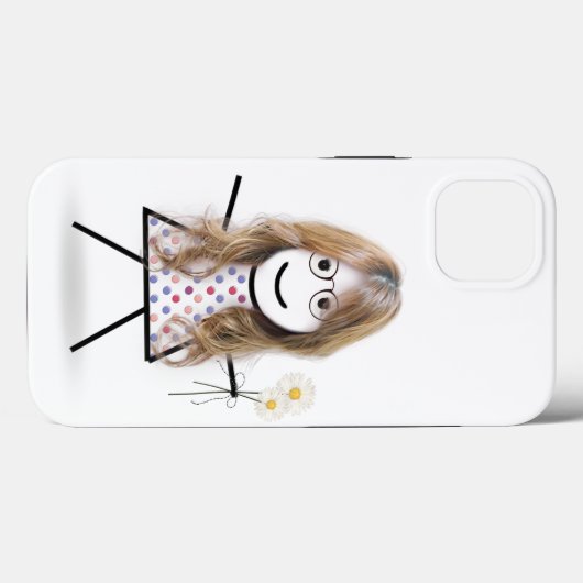 Stick Girl met Daisies Case-Mate iPhone Case (Achterkant (horizontaal))