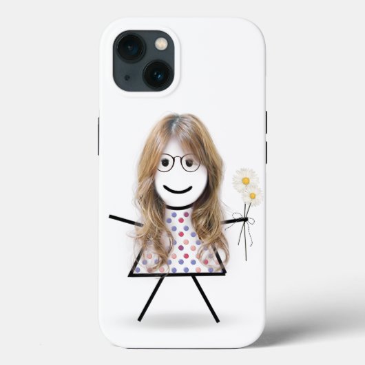Stick Girl met Daisies Case-Mate iPhone Case (Achterkant)