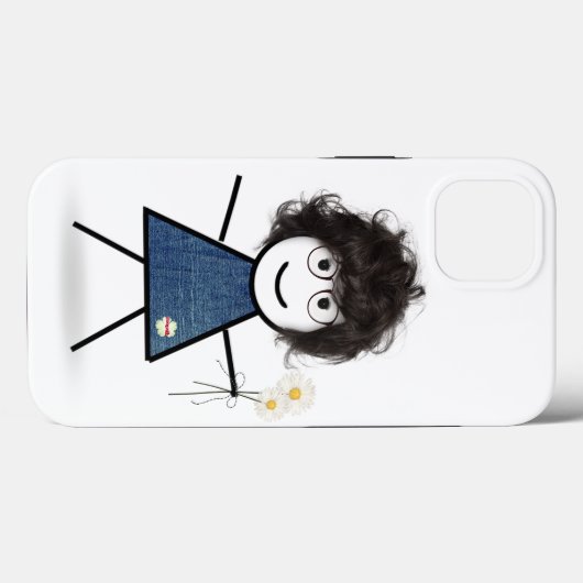 Stick Girl met Daisies Case-Mate iPhone Case (Achterkant (horizontaal))