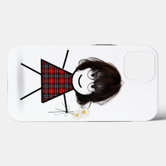 Stick Girl met Daisies Case-Mate iPhone Case (Achterkant (horizontaal))