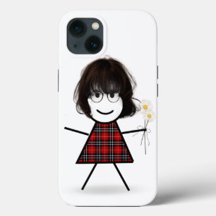 Stick Girl met Daisies Case-Mate iPhone Case