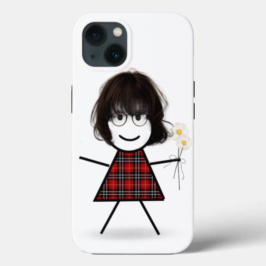 Stick Girl met Daisies Case-Mate iPhone Case (Achterkant)