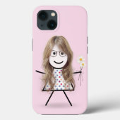 Stick Girl met Daisies Case-Mate iPhone Case (Achterkant)