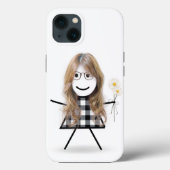 Stick Girl met Daisies Case-Mate iPhone Case (Achterkant)