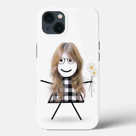 Stick Girl met Daisies Case-Mate iPhone Case (Achterkant)