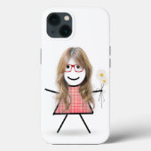 Stick Girl met Daisies Case-Mate iPhone Case (Achterkant)