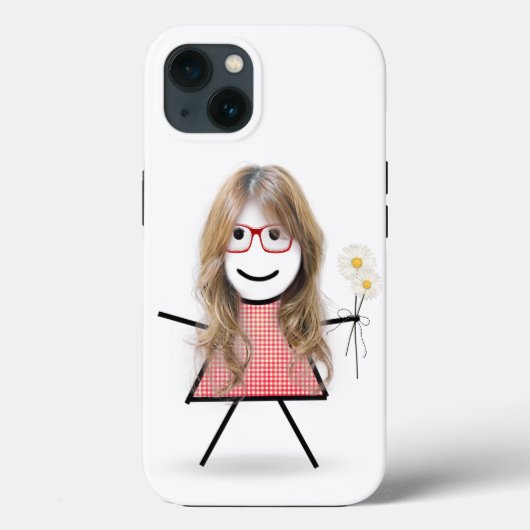 Stick Girl met Daisies Case-Mate iPhone Case (Achterkant)
