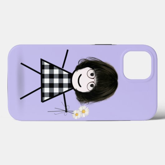 Stick Girl met Daisies Case-Mate iPhone Case (Achterkant (horizontaal))