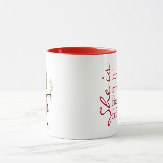 Stick Girl met Daisies en Inspirerend Quote Mok (Midden)