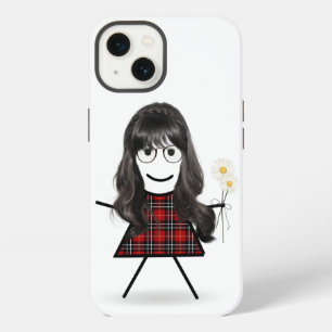Stick Girl met Daisies iPhone 13 Hoesje