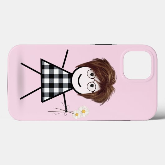 Stick Girl met Daisy Bouquet Case-Mate iPhone Case (Achterkant (horizontaal))