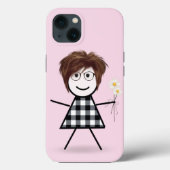 Stick Girl met Daisy Bouquet Case-Mate iPhone Case (Achterkant)